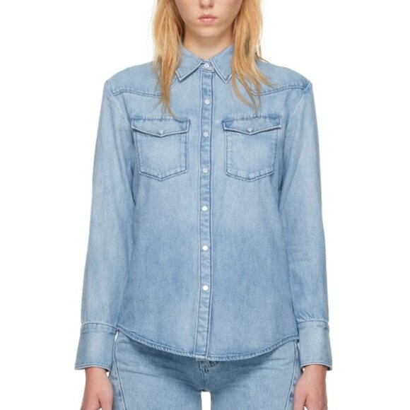 NWT -  Rag & Bone Women's Wyatt Shirt in Vintage Blue - Size XS - Picture 1 of 13